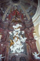 JN-Górny Śląsk (X. Raciborskie), Rudy: kaplica w kościele cysterskim - ołtarz JN z apoteozą Świętego (8-02-2004)